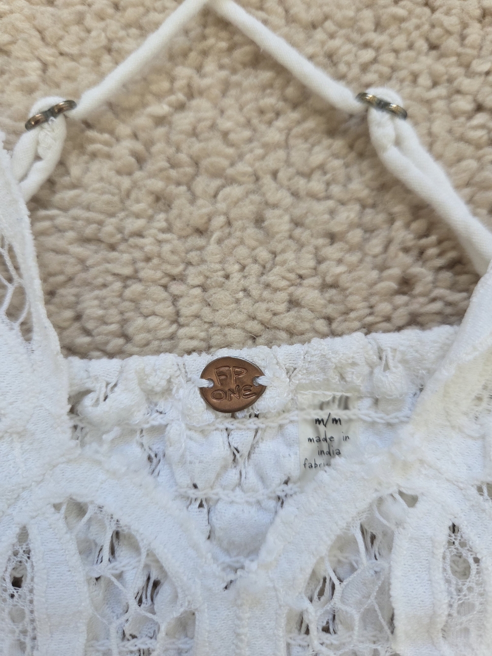 Free People Adella White Slip Dress Size Medium - Picture 3 of 5
